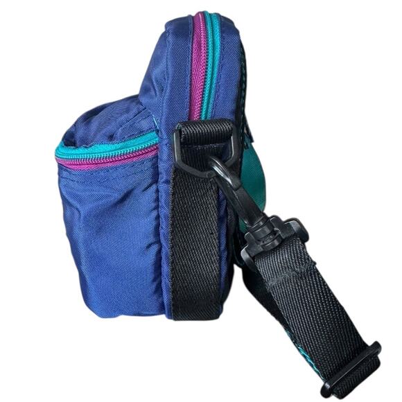 VTG Samsonite World Sport Mini Crossbody Bag 90s Teal Purple Nylon Travel Pouch - Picture 2 of 12